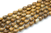 Natural Picture Jasper- Teardrop- Beads- 2 Sizes- Special Shape- Full Strand- 16 Inches Smooth Gemstone Beads