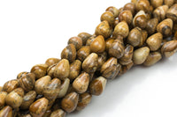 Natural Picture Jasper- Teardrop- Beads- 2 Sizes- Special Shape- Full Strand- 16 Inches Smooth Gemstone Beads