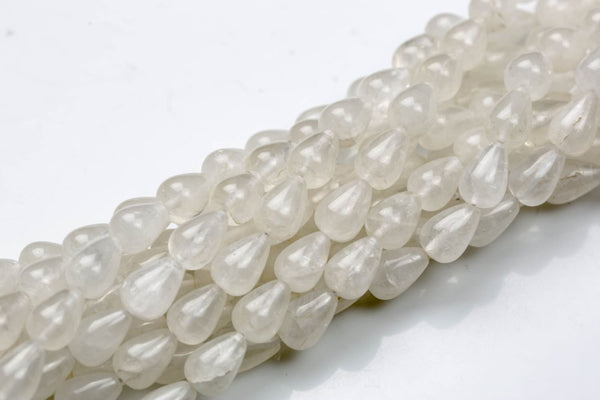 Natural Quartz- Teardrop- Beads- 2 Sizes- Special Shape- Full Strand- 16 Inches Smooth Gemstone Beads