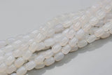 Natural White Chalcedony- Barrel Shape- 8*12mm-32 Pieces- Special Shape- Full Strand- 16 Inches Gemstone Beads