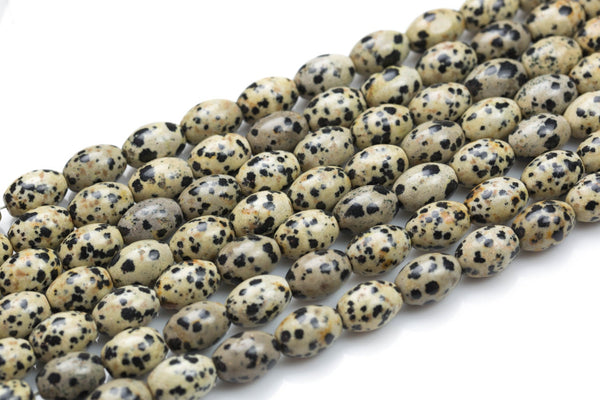 Natural Dalmation Jasper- Barrel Shape-3 Sizes- Special Shape- Full Strand- 16 Inches Gemstone Beads