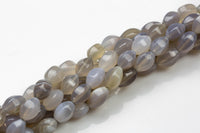 Natural Gray Agate- Lantern Shape- 10*16mm-28 Pieces- Special Shape- Full Strand- 16 Inches Gemstone Beads