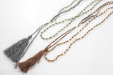 Eddie With Tassel- Long Knotted Necklace- Perfect for Layering