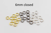 5mm 6mm CLOSED JUMP RINGS Saudered jump rings Silver, gunmetal, or gold-plated jumprings closed 20 pcs or 100 pcs