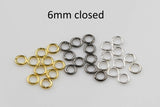 5mm 6mm CLOSED JUMP RINGS Saudered jump rings Silver, gunmetal, or gold-plated jumprings closed 20 pcs or 100 pcs