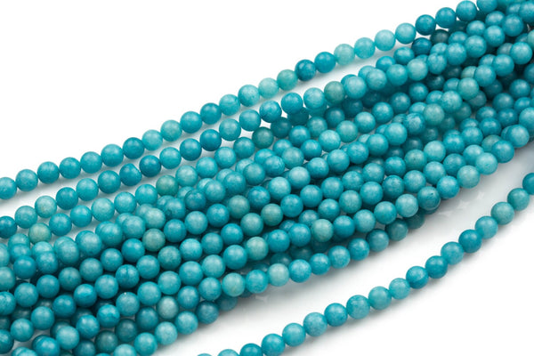 Aqua Jade, High Quality in Matt Round, 6mm, 8mm, 10mm, 12mm -Full Strand 15.5 inch Strand,