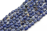 Natural Sodalite-Puffy Oval- 8x10mm-Special Shape- Full Strand Gemstone Beads