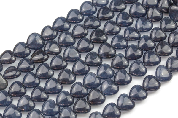 Iolite Jade- Heart Shape-12mm-Special Shape- Full Strand