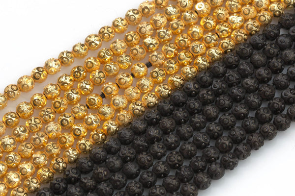 Laser Cut Gold and Gunmetal Copper Beads-4mm and 5mm