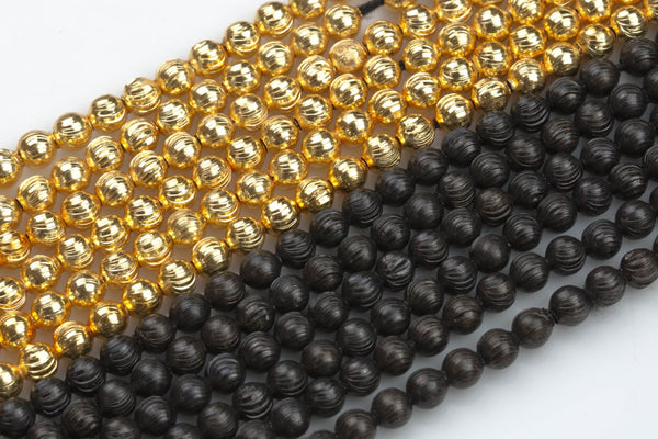 Laser Cut Gold and Gunmetal Copper Beads-4mm