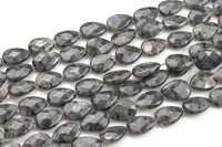 Natural Marble Labradorite- Faceted Teardrop-18x25mm and 12x18mm -Special Shape- Full Strand 15.5 inch Gemstone Beads