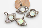 Tiny Evil Eye Opal Charm Wrapped in Cz- Perfect for Chokers or Bracelets!