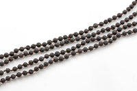 Long Skinny Knotted - Preknotted Necklace- Assorted Gemstones 4mm- 36 inches Long- Ready to wear- Long Necklace