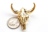 Texas Charm /Full Gold/Gunmetal Bull Cow Pendant /Bull Face Charm, Animal Charm, Approx 2.5 inch long,Sold as 1 Piece