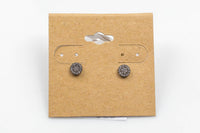 Coin Stud-Sterling Silver Earring-Stud Earing Style- Gold or Gunmetal- High Quality Micro Pave-Dainty and Light-0332