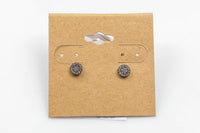 Coin Stud-Sterling Silver Earring-Stud Earing Style- Gold or Gunmetal- High Quality Micro Pave-Dainty and Light-0332