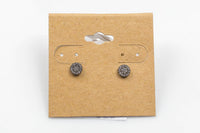 Coin Stud-Sterling Silver Earring-Stud Earing Style- Gold or Gunmetal- High Quality Micro Pave-Dainty and Light-0332