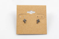 Cross-Sterling Silver Earring-Stud Earing Style- Gold or Gunmetal- High Quality Micro Pave-Dainty and Light-0078