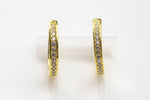 Huggie Hoop Earing- Sterling Silver Earring-Stud Earing Style- Gold or Gunmetal- High Quality Micro Pave-Dainty and Light-2571