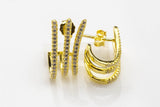 Huggie Earing- Sterling Silver Earring-Stud Earing Style- Gold or Gunmetal- High Quality Micro Pave-Dainty and Light-456 Huggies