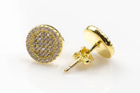Stud-Large Size- Sterling Silver Earring-Stud Earing Style- Gold or Gunmetal- High Quality Micro Pave-Dainty and Light-153