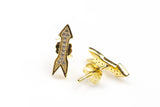 Arrow- Sterling Silver Earring-Stud Earing Style- Gold or Gunmetal- High Quality Micro Pave-Dainty and Light-0632