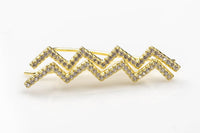 Zig Zag Crawler- Sterling Silver Earring-Ear Wire Earing Style- Gold or Gunmetal- High Quality Micro Pave-Dainty and Light-0965