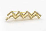 Zig Zag Crawler- Sterling Silver Earring-Ear Wire Earing Style- Gold or Gunmetal- High Quality Micro Pave-Dainty and Light-0965