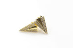 Triangle- Sterling Silver Earring-Stud Earing Style- Gold or Gunmetal- High Quality Micro Pave-Dainty and Light-2503