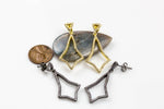 Cz Earing stud with Marque Drop