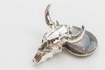 Texas Charm /Full SIlver Bull Cow Pendant /Bull Face Charm, Animal Charm, Approx 2.5 inch long,Sold as 1 Piece