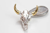 Texas Charm /Full Gold Bull Cow Pendant /Bull Face Charm, Animal Charm, Approx 2.5 inch long,Sold as 1 Piece