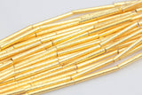 Brushed Gold Copper Straight Tube, 20mm or 30mm! 8 Inch Strand- Perfect for Leather Ends or spacers.