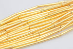 Brushed Gold Copper Straight Tube, 20mm or 30mm! 8 Inch Strand- Perfect for Leather Ends or spacers.