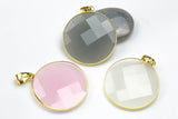Crystal Coin Pendants- 36mm- Gold Bezzel