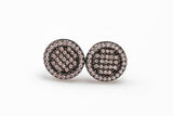 Stud-Large Size- Sterling Silver Earring-Stud Earing Style- Gold or Gunmetal- High Quality Micro Pave-Dainty and Light-153