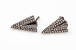 Triangle- Sterling Silver Earring-Stud Earing Style- Gold or Gunmetal- High Quality Micro Pave-Dainty and Light-2503