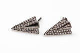 Triangle- Sterling Silver Earring-Stud Earing Style- Gold or Gunmetal- High Quality Micro Pave-Dainty and Light-2503