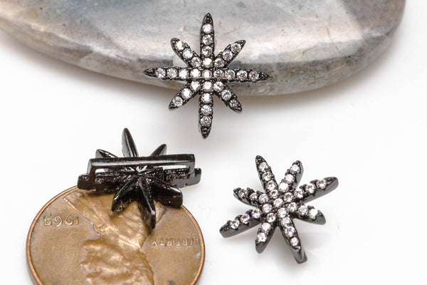 Starburst CZ Pave 14mm Slider- Perfect for Braided Leather Chokers or Leather Seuder Chokers