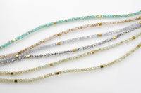 Leo Cute Layering Necklaces - Crystal with Hematite - Large Selection of Colors - 34"
