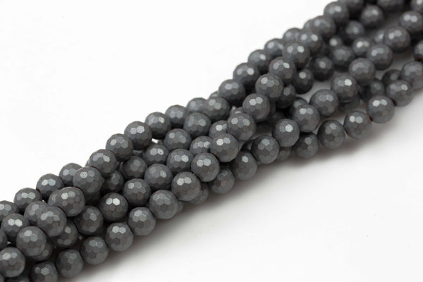 Gunmetal Matt/Matte Hematite Faceted Round 3mm, 4mm, 6mm, 8mm, 10mm-Full Strand 15.5 inch Strand AAA Quality