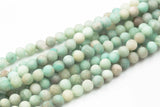 Natural AMAZONITE MATTE Round sizes 4mm, 6mm, 8mm, 10mm, 12mm, 14mm -Full Strand 15.5 inch Strand Gemstone Beads