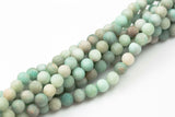 Natural AMAZONITE MATTE Round sizes 4mm, 6mm, 8mm, 10mm, 12mm, 14mm -Full Strand 15.5 inch Strand Gemstone Beads