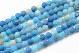 Natural Blue Fire Agate, High Quality in Matt Round, -Full Strand 15.5 inch Strand, 4mm, 6mm, 8mm, 12mm, or 14mm Beads Gemstone Beads