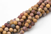 Natural Sunset Mookaite Jasper- Matte Round sizes. 4mm, 6mm, 8mm, 10mm, 12mm, 14mm- Full 15.5 Inch Strand AAA Quality AAA Quality