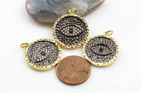 CZ Evil Eye Coin C.Z. Pendant- 20mm