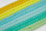 6mm and 8mm Jade Glass Pearl- 16 Inch strand- 5 strand or 10 strand- Bright Colors