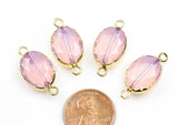 Cute!! Gorgeous Pink Opal Wrapped Crystal Hydro Quartz Hexagon Connector or Charms 12*16mm