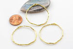 Brushed Gold Hammered Ring Large Size- Pendants- High Quality- 34mm- 2 pieces per order- Nice and Light