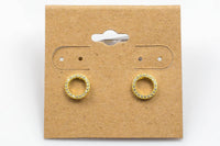 Circle Sterling Silver Earring- Stud- Gold or Gunmetal- High Quality Micro Pave-Dainty and Light-2183